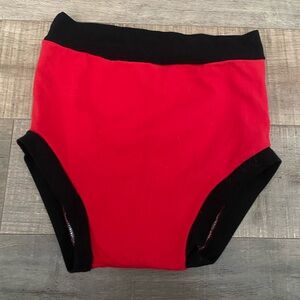 Vibrant Red & Black Dance Shorts Girls 5/6